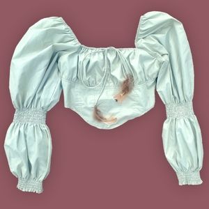 Sage Green Cropped Rennaisance Corset Top!